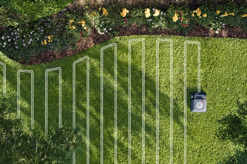 Man sieht die Mäh-Strategie des iRobot Terra T7.